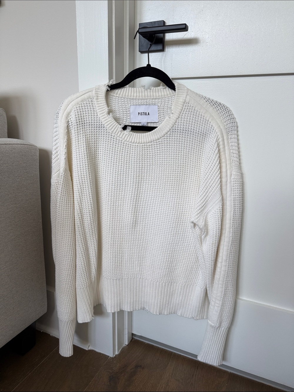 Pistola white/cream distressed sweater
